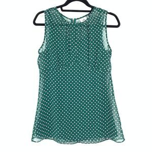 Green Polka Dot Sleeveless Top